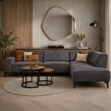 Divano angolare industriale in ecopelle antracite Brisbane - destra