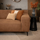 Divano angolare industriale in ecopelle cognac Brisbane - sinistra