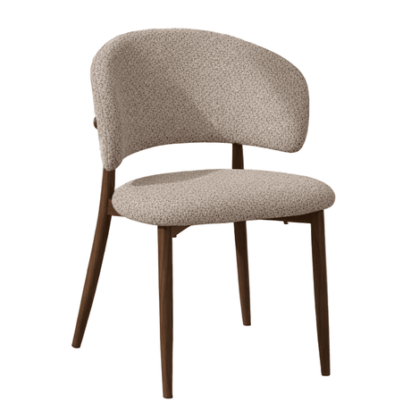 Sedia da sala da pranzo Japandi Yura Beige - Struttura in effetto noce