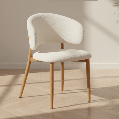 Sedia da sala da pranzo Japandi Yuka Beige - Struttura in rovere