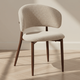 Sedia da pranzo Japandi Yuka Sand - Struttura in effetto noce