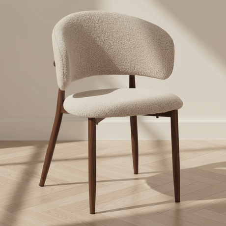 Sedia da pranzo Japandi Yuka Sand - Struttura in effetto noce