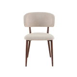 Eetkamerstoelen-Japandi Eetkamerstoel Yura Beige - Walnootlook Frame-Dimehouse