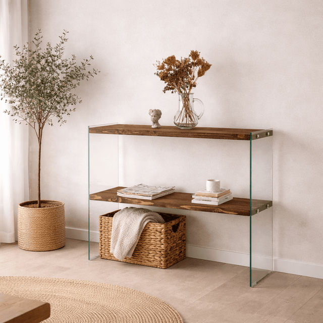 Kaptafels - Kaptafel Massief Grenenhout - Walnoot kleur - 90x80x30 cm - Venedik - Dimehouse
