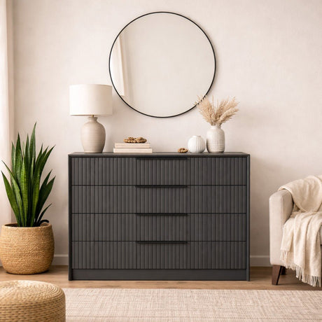 Ladekasten - Ladekast Kale Luxe Antraciet Melamine 100x85x45 cm - Dimehouse