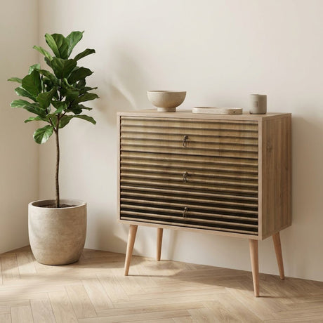 Cassettiera Trio Sonoma Oak Melaminico 80x90x40 cm