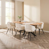 Tavolo da pranzo ovale danese Tavon in legno di acacia 215x105 cm