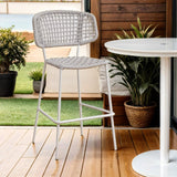 Tuinstoelen - Tuin Barkruk Buiten Wit Leslie Touw - Dimehouse