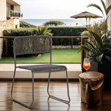 Tuinstoelen - Tuinstoel Lester Touw Grijs - Dimehouse
