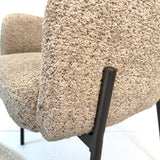 Sedia da sala da pranzo Bouclé Beige - Japandi - forme rotonde - Lola