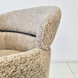 Sedia da sala da pranzo Bouclé Beige - Japandi - forme rotonde - Lola