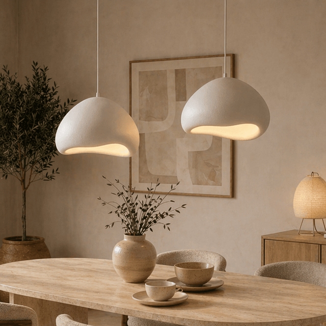 Hanglampen - Luxe Hanglamp Wit Ø50 cm en Ø50 cm – Glasvezel kappen - Eleonora - Dimehouse
