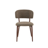 Sedia da sala da pranzo Japandi Yura Beige - Struttura in effetto noce
