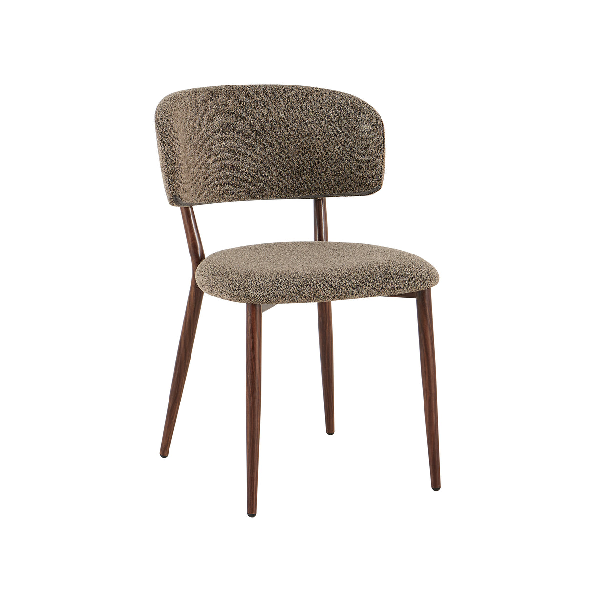 Sedia da sala da pranzo Japandi Yura Beige - Struttura in effetto noce