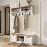 Meubelsets - Meubelset Kapstok - Schoenenkast - Wit - Eiken Melamine - Hally - Dimehouse