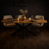 Eettafels - Eettafel Mikkel Eikenhout Deens Ovaal Matrix Frame Groot - Dimehouse