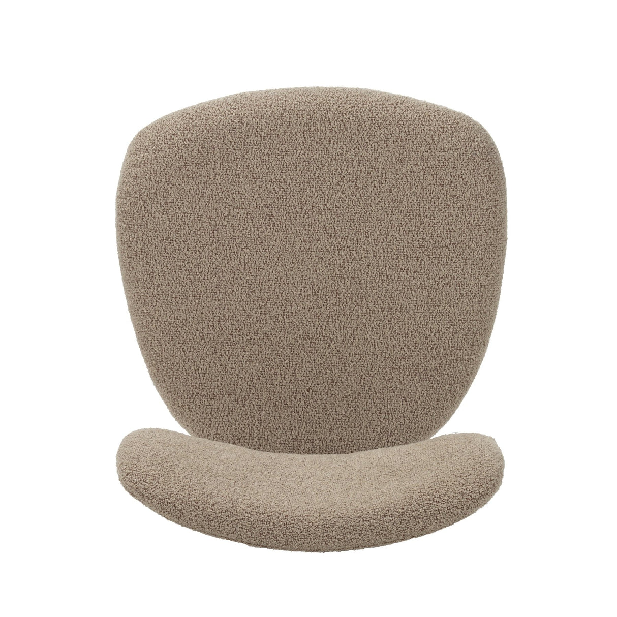 Eetkamerstoelen - Japandi Eetkamerstoel Miyo Bouclé Zandkleur - Eikenlook Frame - Dimehouse