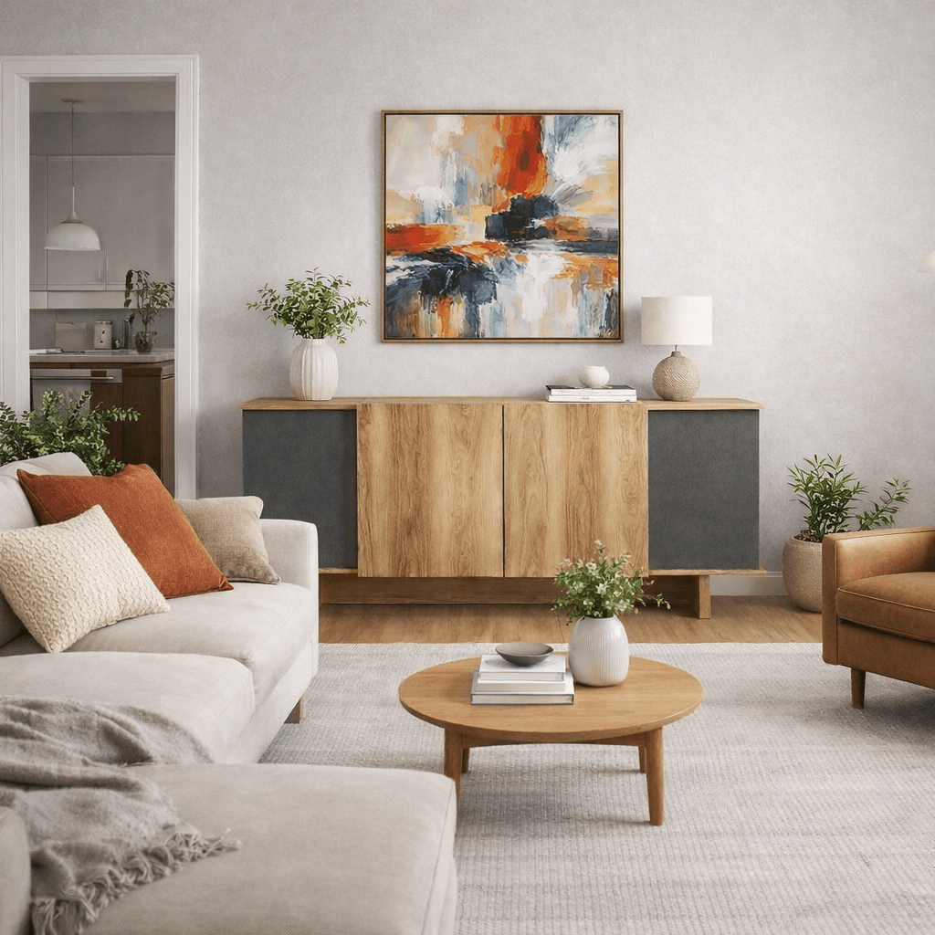 Dressoirs - Modern Dressoir Antraciet - Walnootlook Melamine Diana 180 cm - Dimehouse