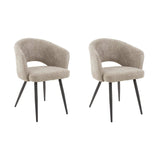 Eetkamerstoelen - Set van 2 eetkamerstoelen Cargo Bouclé Zand - Dimehouse