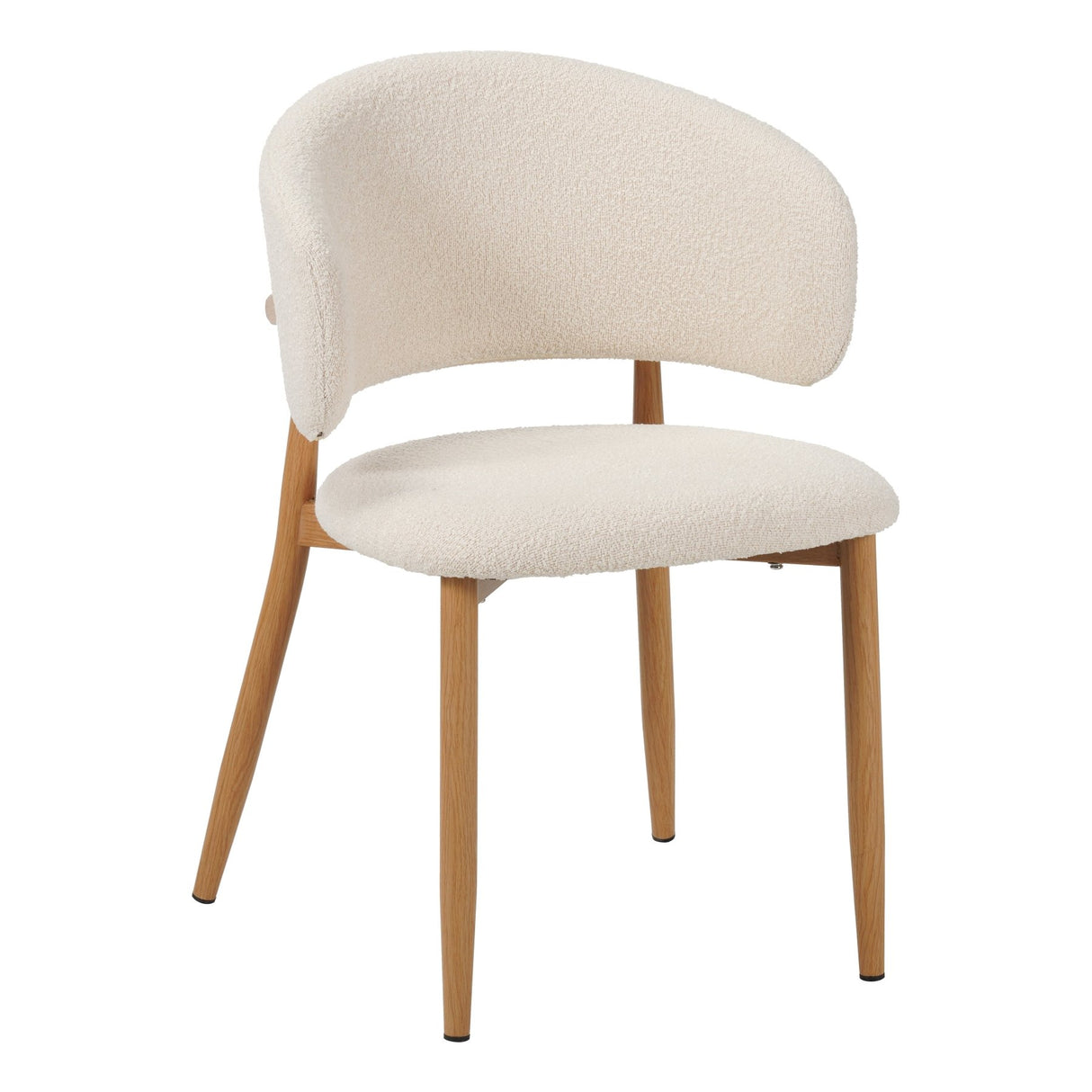 Eetkamerstoelen - Japandi Eetkamerstoel Yuka Beige - Eikenlook Frame - Dimehouse