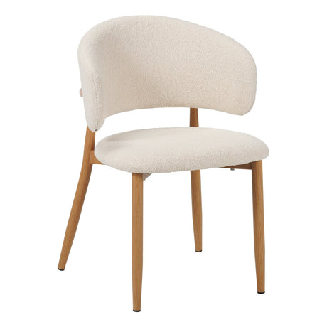 Sedia da sala da pranzo Japandi Yuka Beige - Struttura in rovere