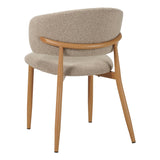 Eetkamerstoelen - Japandi Eetkamerstoel Yuka Zand - Eikenlook Frame - Dimehouse