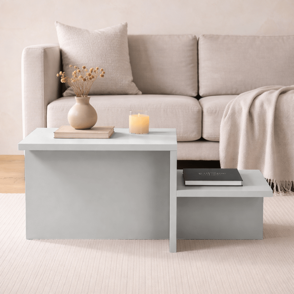 Tavolino Melaminico Grigio - 80 x 40 cm - Eterna