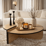 Tavolino rotondo 85 cm Melaminico effetto rovere naturale Orin