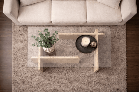 Tavolino in vetro travertino Opale 105x65 cm