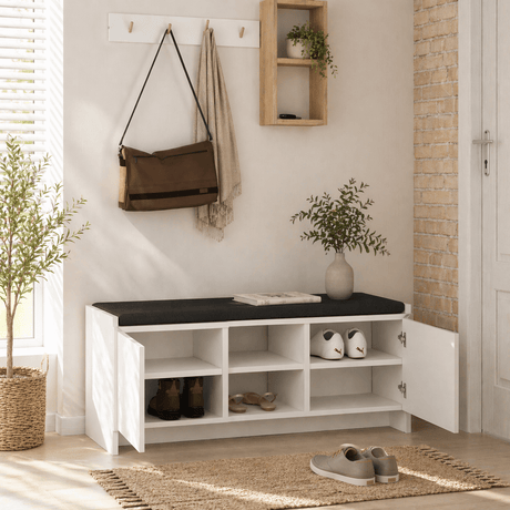 Scarpiera Melaminico Bianco - sei scomparti - 110x43x37 cm - Zulla