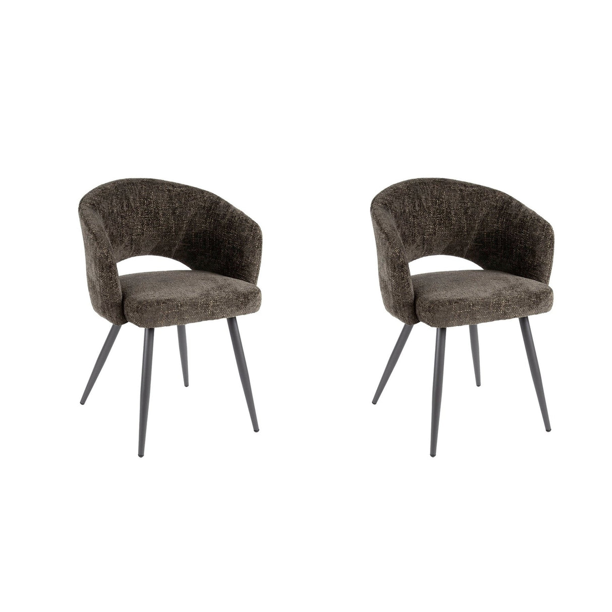 Eetkamerstoelen - Set van 2 eetkamerstoelen Cargo Stof Bruin - Dimehouse