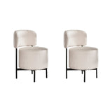 Eetkamerstoelen - Set van 2 eetkamerstoelen Dante Bouclé wit draaibaar - Dimehouse