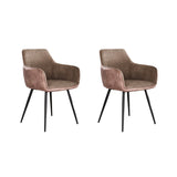 Eetkamerstoelen - Set van 2 eetkamerstoelen Rivo Rib Rock Zand - Dimehouse