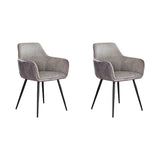 Eetkamerstoelen - Set van 2 eetkamerstoelen Rivo Rib Rock Zilver - Dimehouse