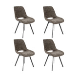 Eetkamerstoelen - Set van 4 eetkamerstoelen Riviera Rich Taupe draaibaar - Dimehouse
