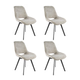 Eetkamerstoelen - Set van 4 eetkamerstoelen Riviera Rich zand draaibaar - Dimehouse