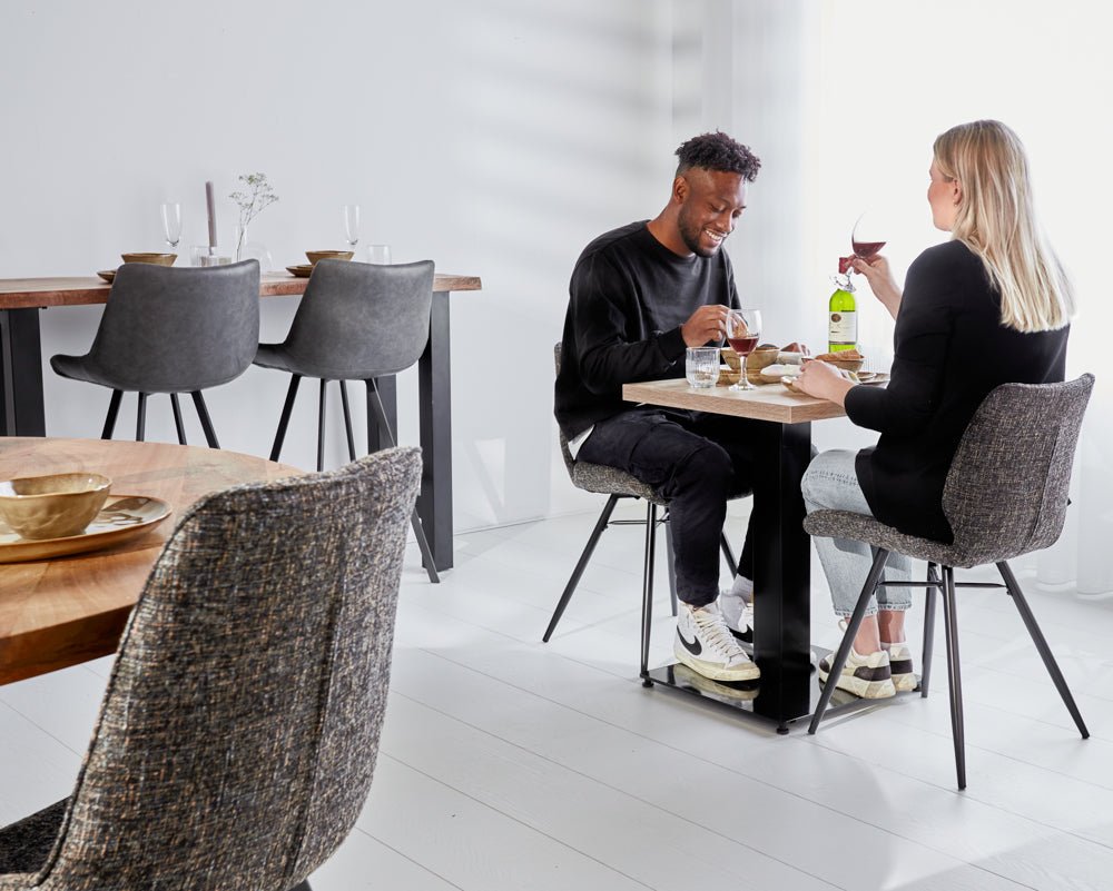 Tavolo da bistrot quadrato Robin in melaminico rovere rustico