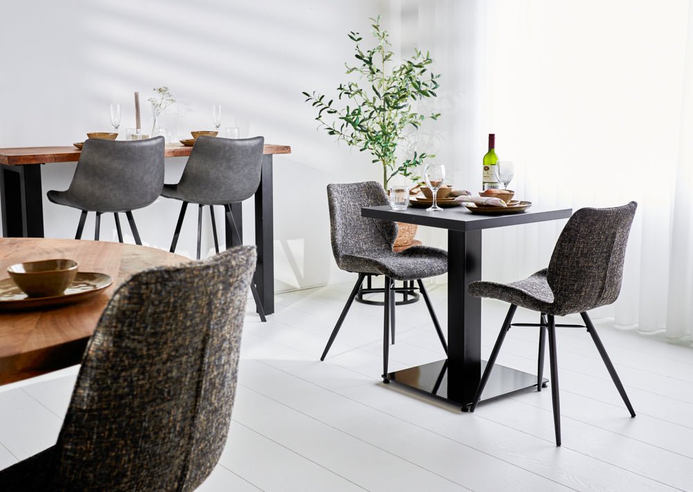 Bistrotafels - Bistrotafel Robin vierkant melamine zwart - Dimehouse