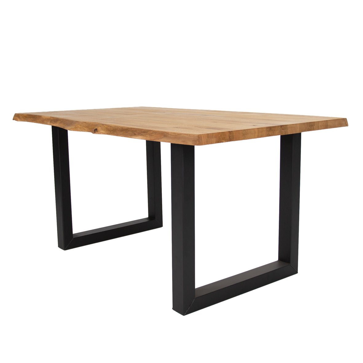 Eettafels - Eettafel Revi Eikenhout - Boomstamvorm - Zwarte U - poot - Dimehouse