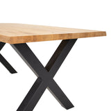 Eettafels - Eettafel Revi Eikenhout - Boomstamvorm - Zwarte X - poot - Dimehouse