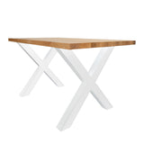 Eettafels - Eettafel Rover Eikenhout X - poot Wit - Dimehouse