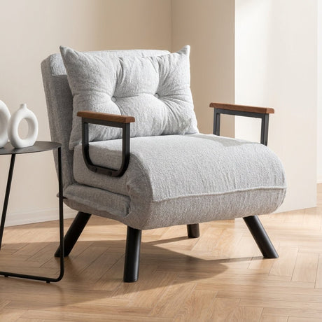 Poltrona letto Sando Grey Teddy in tessuto foto d'atmosfera in interni moderni