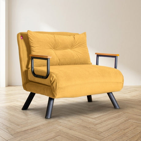 Poltrona letto Sando Foto suggestiva di giallo senape in un interno moderno