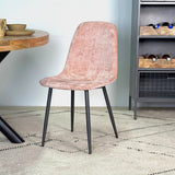 Set di 4 sedie da pranzo scandinave in tessuto ciniglia rosa antico Swift - Senza braccioli