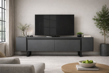 Mobile TV Antracite Yildiz 180x50x30 - Telaio Nero