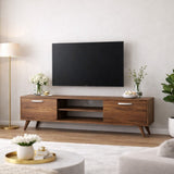 TV Meubels - TV Meubel Corfu Walnoot Melamine 180x48,6x35 cm - Dimehouse