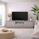 TV Meubels - TV Meubel Grijs Melamine - drie kastjes - 160x42x29,5 cm - Flare - Dimehouse