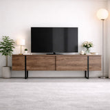 TV Meubels - TV Meubel Luxe Walnoot Zwart Melamine 180x50x30 cm - Dimehouse