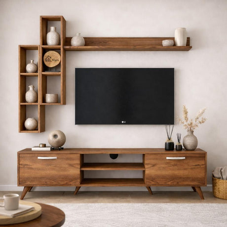 Set Mobile TV Iona Noce Melaminico 180x48,6x35 cm