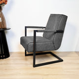 Fauteuils - Industriële fauteuil antraciet eco - leer Tiger - Dimehouse